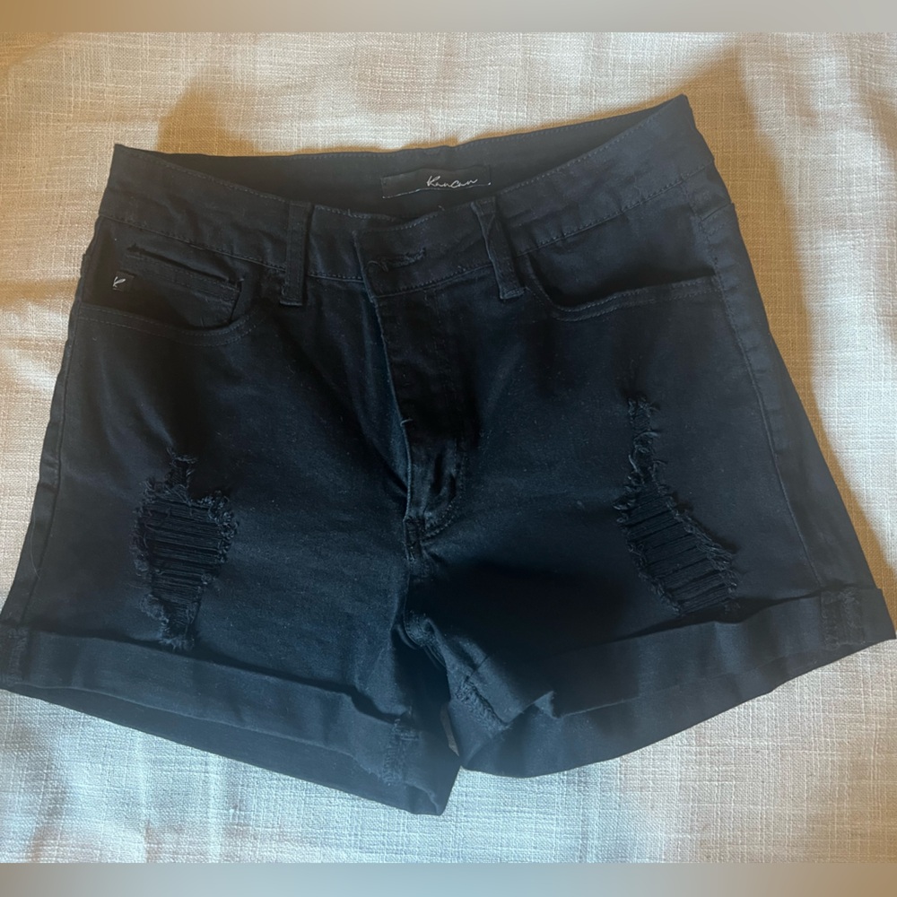 KanCan Black Jean Shorts Classic Tailored Design